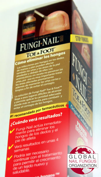 Side view of Fungi Nail Brand box/packaging